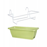 Balcony Hanging Planter with Bracket Easily Install Versatile 17x7.4x5.9inch White Rack