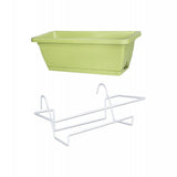 Balcony Hanging Planter with Bracket Easily Install Versatile 17x7.4x5.9inch White Rack