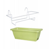 Balcony Hanging Planter with Bracket Easily Install Versatile 17x7.4x5.9inch White Rack