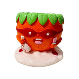 Maxbell Strawberry Figurine Flower Pot Resin Tabletop Ornament for Table Desk Office