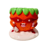 Maxbell Strawberry Figurine Flower Pot Resin Tabletop Ornament for Table Desk Office