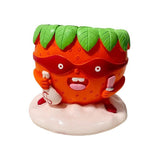Maxbell Strawberry Figurine Flower Pot Resin Tabletop Ornament for Table Desk Office