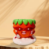 Maxbell Strawberry Figurine Flower Pot Resin Tabletop Ornament for Table Desk Office