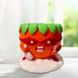 Maxbell Strawberry Figurine Flower Pot Resin Tabletop Ornament for Table Desk Office