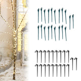 20Pcs Christmas Light Stakes Decor Outdoor Lawn Stakes for Garden Patio Path Green