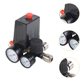 Maxbell Pressure Switch for Air Compressor Double Connector 4 Holes Pressure Reducer 15cmx10cm