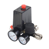 Maxbell Pressure Switch for Air Compressor Double Connector 4 Holes Pressure Reducer 16cmx10cm