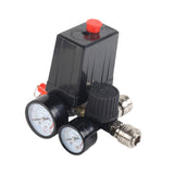 Maxbell Pressure Switch for Air Compressor Double Connector 4 Holes Pressure Reducer 16cmx10cm