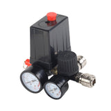 Maxbell Pressure Switch for Air Compressor Double Connector 4 Holes Pressure Reducer 16cmx10cm