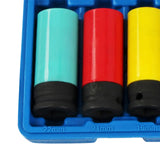 4Pcs 1/2" Drive Impact Lug Nut Socket Kit Easily Install 17mm 19mm 21mm 22mm Blue Box