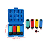 4Pcs 1/2" Drive Impact Lug Nut Socket Kit Easily Install 17mm 19mm 21mm 22mm Blue Box