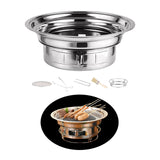 Maxbell Round Barbecue Grill Furnace Outdoor Grill for Backyard Outdoor Indoor Beach Style B