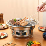 Maxbell Round Barbecue Grill Furnace Outdoor Grill for Backyard Outdoor Indoor Beach Style B