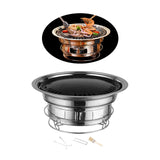 Maxbell Round Barbecue Grill Furnace Outdoor Grill for Backyard Outdoor Indoor Beach Style C