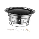 Maxbell Round Barbecue Grill Furnace Outdoor Grill for Backyard Outdoor Indoor Beach Style D