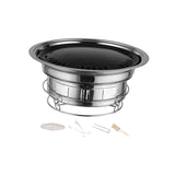Maxbell Round Barbecue Grill Furnace Outdoor Grill for Backyard Outdoor Indoor Beach Style D