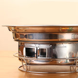 Maxbell Round Barbecue Grill Furnace Outdoor Grill for Backyard Outdoor Indoor Beach Style D