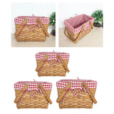 Picnic Basket Rustic Portable Fruit Bread Basket for Camping Kitchen Outdoor S