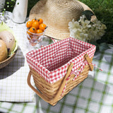 Picnic Basket Rustic Portable Fruit Bread Basket for Camping Kitchen Outdoor S