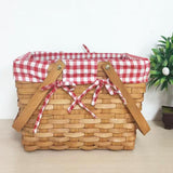 Picnic Basket Rustic Portable Fruit Bread Basket for Camping Kitchen Outdoor S