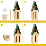 Maxbell Butterfly House with Feeder Easy to Install Versatile Wood Butterfly Shelter