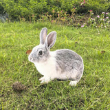 Maxbell Rabbit Animal Statue Stake Garden Rabbit Decoration for Porch Backyard Patio Style B