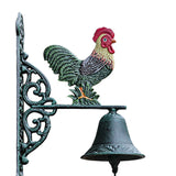 Maxbell Metal Wall Mount Rooster Welcome Bell Door Bell for Outside Farmhouse Sturdy