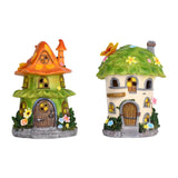 Maxbell Garden Flower House Statue Landscape Solar Sculpture for Patio Outdoor Porch Orange