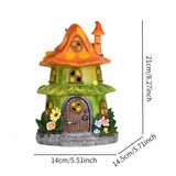 Maxbell Garden Flower House Statue Landscape Solar Sculpture for Patio Outdoor Porch Orange