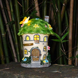 Maxbell Garden Flower House Statue Landscape Solar Sculpture for Patio Outdoor Porch Green