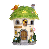 Maxbell Garden Flower House Statue Landscape Solar Sculpture for Patio Outdoor Porch Green