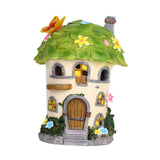Maxbell Garden Flower House Statue Landscape Solar Sculpture for Patio Outdoor Porch Green