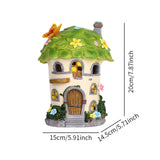 Maxbell Garden Flower House Statue Landscape Solar Sculpture for Patio Outdoor Porch Green