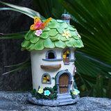 Maxbell Garden Flower House Statue Landscape Solar Sculpture for Patio Outdoor Porch Green