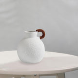 Maxbell Ceramic White Flower Vase for Living Room Decor Coffee Table Decor Bookshelf 18.5cmx20cm