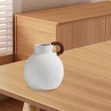 Maxbell Ceramic White Flower Vase for Living Room Decor Coffee Table Decor Bookshelf 18.5cmx20cm