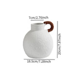 Maxbell Ceramic White Flower Vase for Living Room Decor Coffee Table Decor Bookshelf 18.5cmx20cm