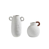 Maxbell Ceramic White Flower Vase for Living Room Decor Coffee Table Decor Bookshelf 18.5cmx20cm