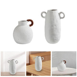 Maxbell Ceramic White Flower Vase for Living Room Decor Coffee Table Decor Bookshelf 18.5cmx20cm
