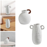 Maxbell Ceramic White Flower Vase for Living Room Decor Coffee Table Decor Bookshelf 18.5cmx20cm
