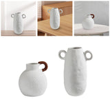 Maxbell Ceramic White Flower Vase for Living Room Decor Coffee Table Decor Bookshelf 18.5cmx20cm