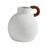 Maxbell Ceramic White Flower Vase for Living Room Decor Coffee Table Decor Bookshelf 18.5cmx20cm