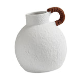 Maxbell Ceramic White Flower Vase for Living Room Decor Coffee Table Decor Bookshelf 18.5cmx20cm