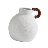 Maxbell Ceramic White Flower Vase for Living Room Decor Coffee Table Decor Bookshelf 18.5cmx20cm