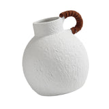 Maxbell Ceramic White Flower Vase for Living Room Decor Coffee Table Decor Bookshelf 18.5cmx20cm
