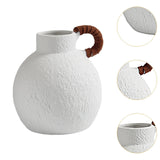 Maxbell Ceramic White Flower Vase for Living Room Decor Coffee Table Decor Bookshelf 18.5cmx20cm