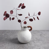 Maxbell Ceramic White Flower Vase for Living Room Decor Coffee Table Decor Bookshelf 18.5cmx20cm