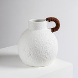 Maxbell Ceramic White Flower Vase for Living Room Decor Coffee Table Decor Bookshelf 18.5cmx20cm