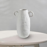 Maxbell Ceramic White Flower Vase for Living Room Decor Coffee Table Decor Bookshelf 20cmx27.5cm