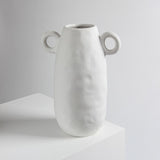 Maxbell Ceramic White Flower Vase for Living Room Decor Coffee Table Decor Bookshelf 20cmx27.5cm